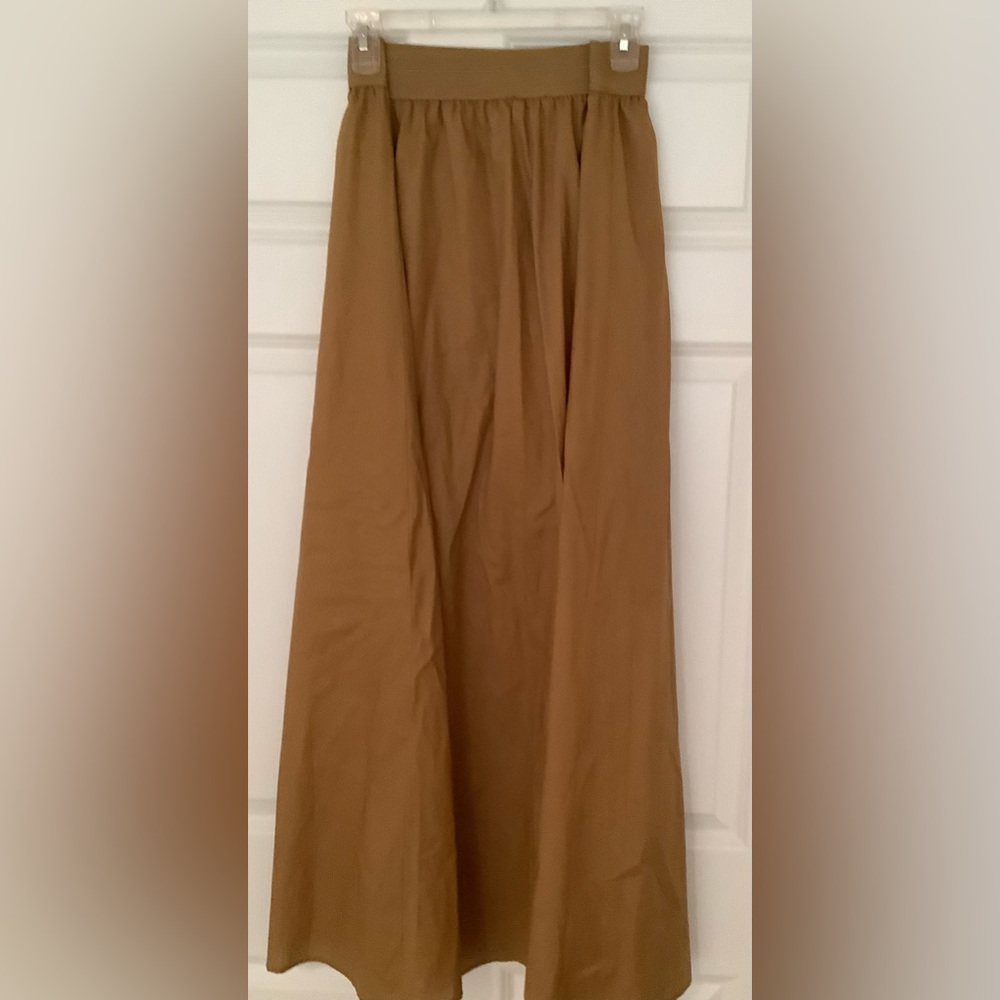 Sisley maxi cotton elastic waist a line skirt
